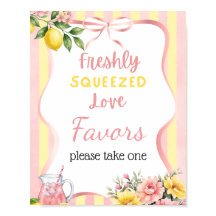 Freshly Squeezed Pink Lemon Bridal Shower Favour