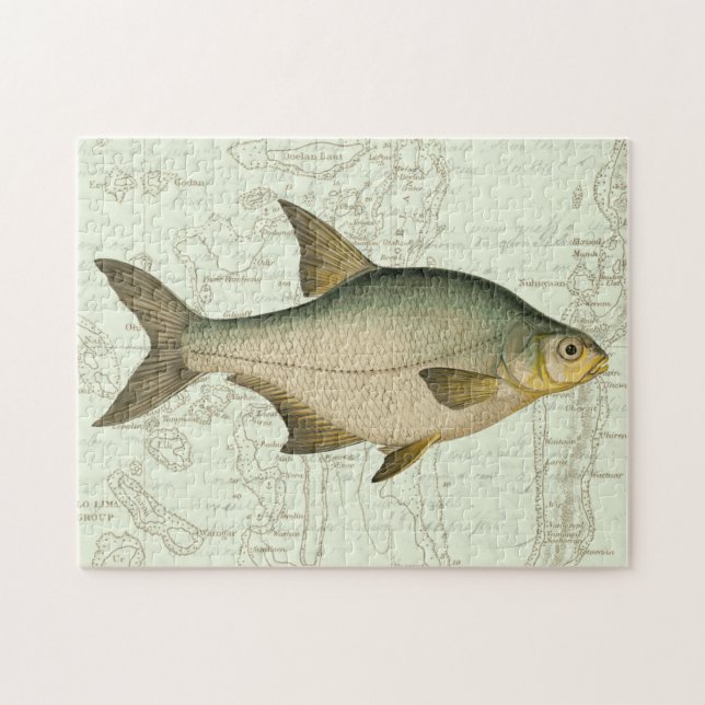 Freshwater Fish on Map Jigsaw Puzzle (Horizontal)