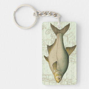 Freshwater Fish on Map Key Ring