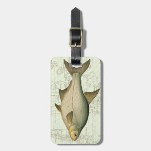 Freshwater Fish on Map Luggage Tag