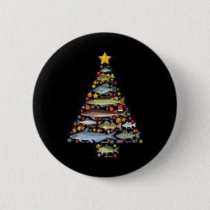 Freshwater Fish Species Christmas Tree Fishing Xma 6 Cm Round Badge