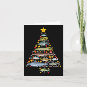 Freshwater Fish Species Christmas Tree Fishing Xma Card