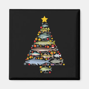 Freshwater Fish Species Christmas Tree Fishing Xma Magnet