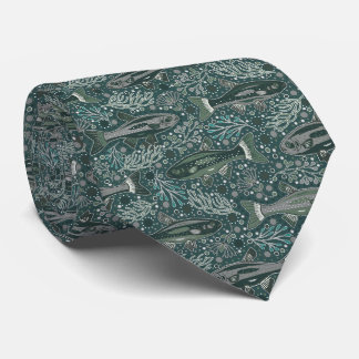 Freshwater Fish Stylish Design Blue Brook Trout Tie