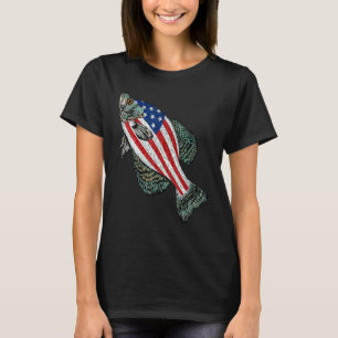 Freshwater Fishing Gift Men Women Kids USA Black C T-Shirt