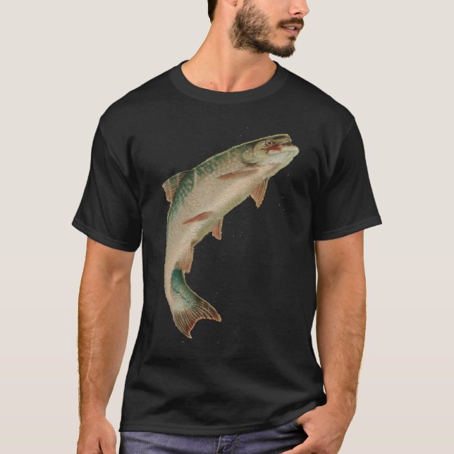 Freshwater Lake Trout Illustration 1888 T-Shirt (Front)