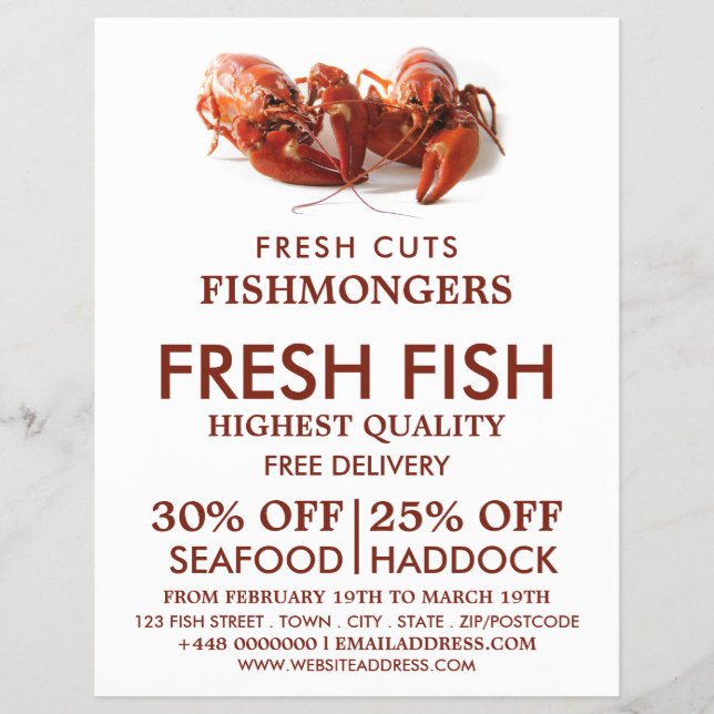 Freshwater Lobster, Fishmonger/Wife, Fish Market Flyer (Front)