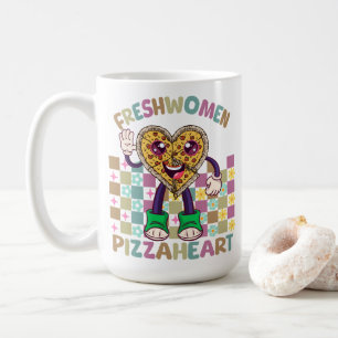 Freshwomen PizzaHeart – Retro College Girl Funny Coffee Mug
