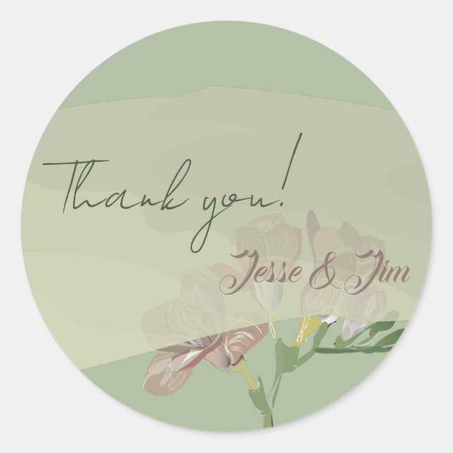  Fresia on Sage Classic Round Sticker (Front)