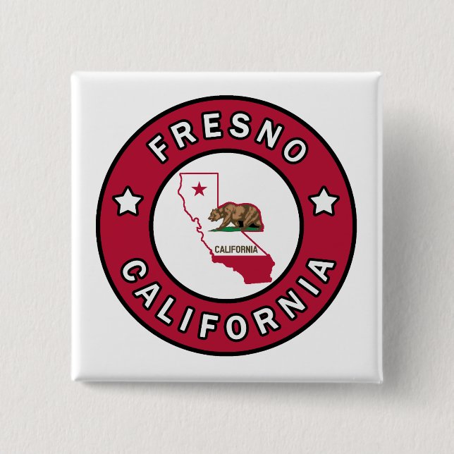 Fresno California 15 Cm Square Badge (Front)