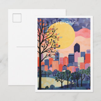 Fresno California Art Travel Postcard