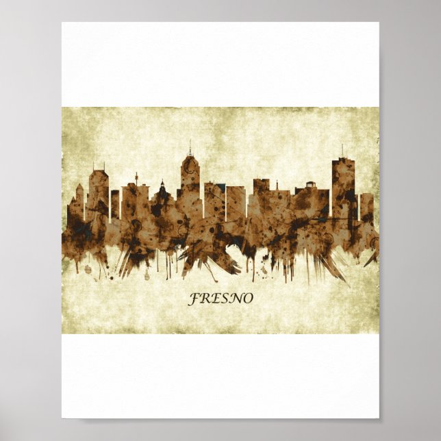 Fresno California Cityscape Poster (Front)