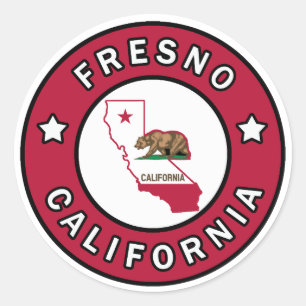 Fresno California Classic Round Sticker