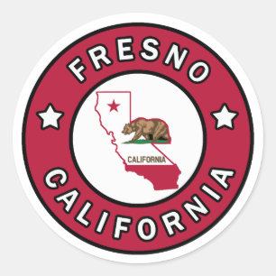 Fresno California Classic Round Sticker