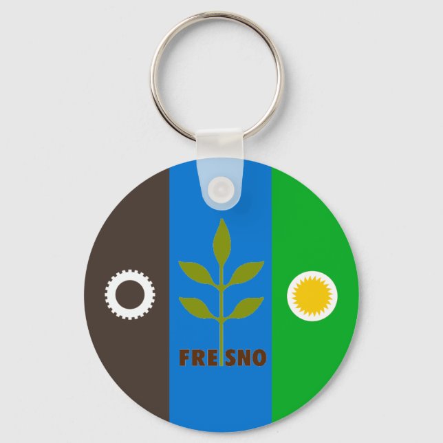 Fresno (California) flag Keychain (Front)