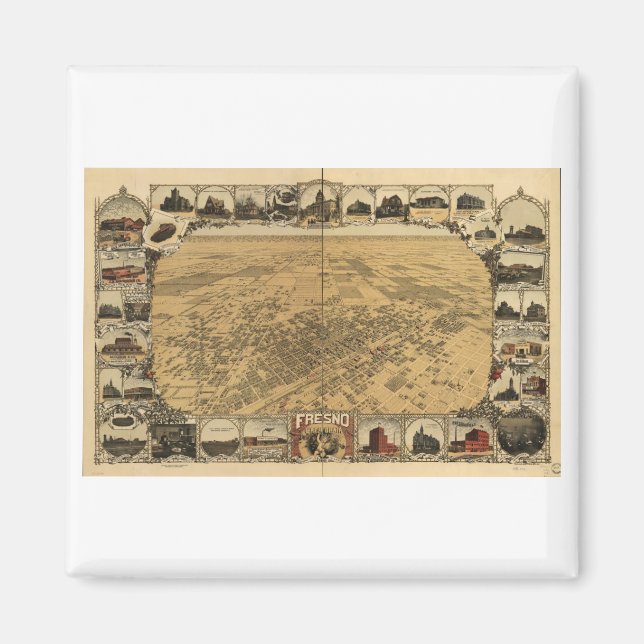 Fresno California in 1901 Magnet (Front)