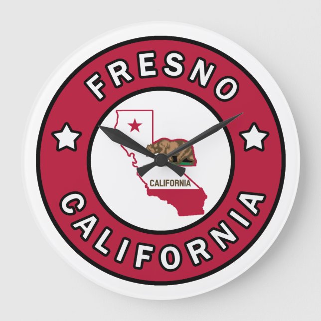 Fresno California Large Clock (Front)
