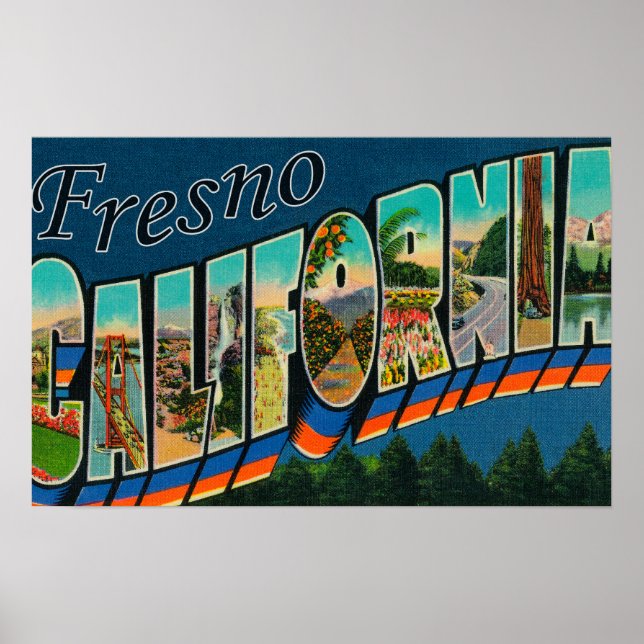 Fresno, California - Large Letter Scenes 2 Poster (Front)