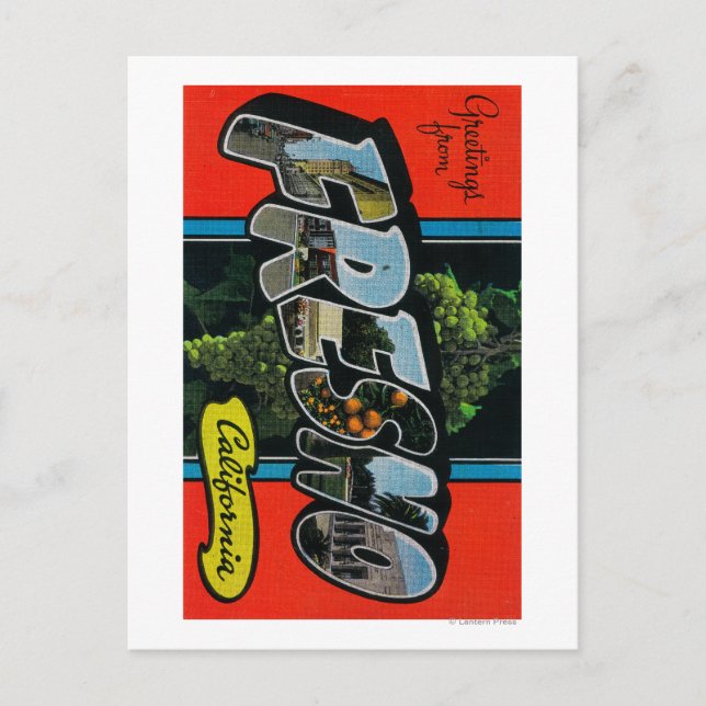 Fresno, California - Large Letter Scenes Postcard (Front)