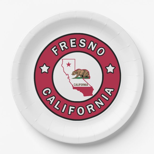 Fresno California Paper Plate (Front)