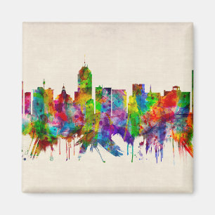 Fresno California Skyline Magnet