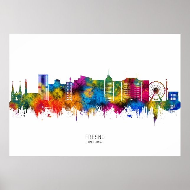 Fresno California Skyline Poster (Front)