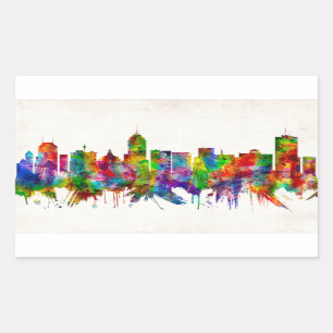 Fresno California Skyline Rectangular Sticker