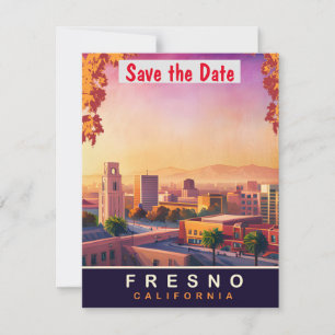 Fresno, California, Travel Postcard, Save The Date