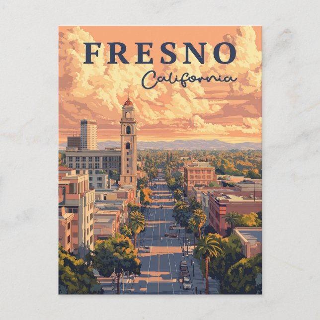 Fresno California Urban Landscape  Postcard (Front)