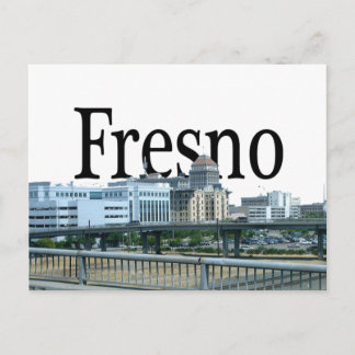 Fresno California with Fresno in the Sky Postcard