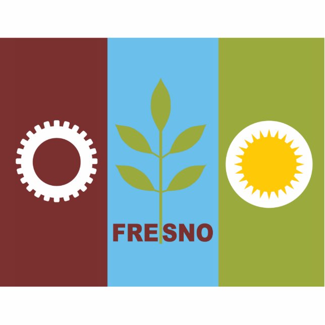 Fresno city flag standing photo sculpture (Front)