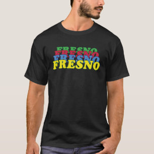 Fresno City Gay Pride Rainbow Word Design T-Shirt