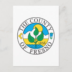 Fresno county seal postcard