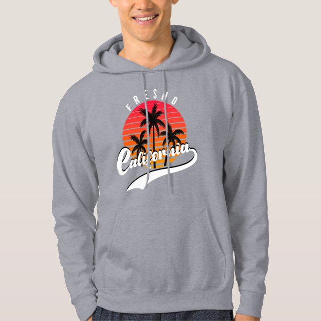 Fresno Grey Retro Hoodie (Front)