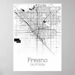 Fresno Map - California - City Map Poster