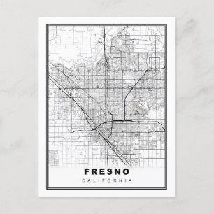 Fresno Map Postcard