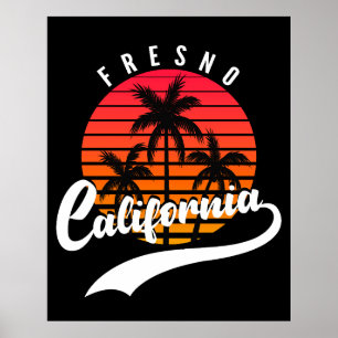 Fresno Retro Sunset Poster