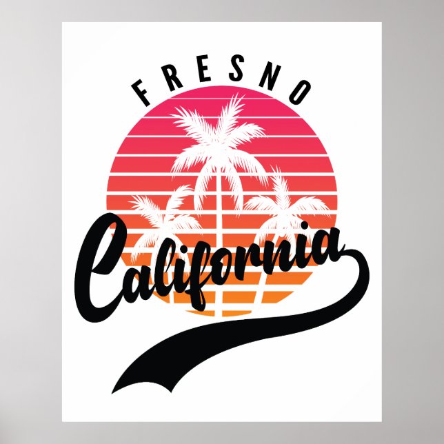 Fresno Retro Sunset Poster (Front)