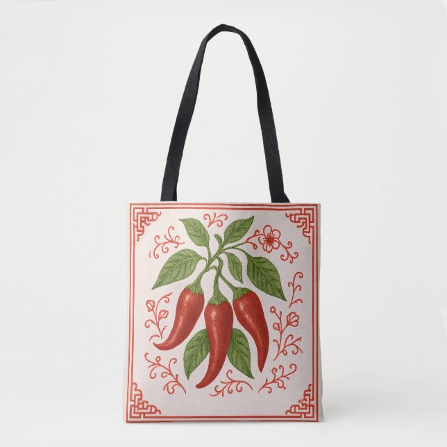 "FRESNO TOTE" - CHINOISERIE TOTE BAG (Front)