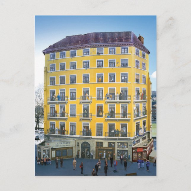 Fresque des lyonnais - Mur peint - Lyon Postcard (Front)