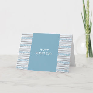 Fret Stripe Cornflower Happy Boss's Day Thank You Card