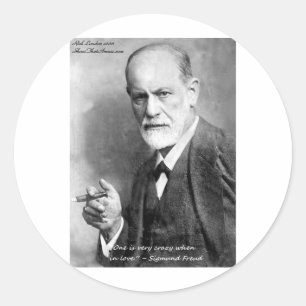 Freud Crazy Lovers Love Quote Gifts Cards Etc Classic Round Sticker