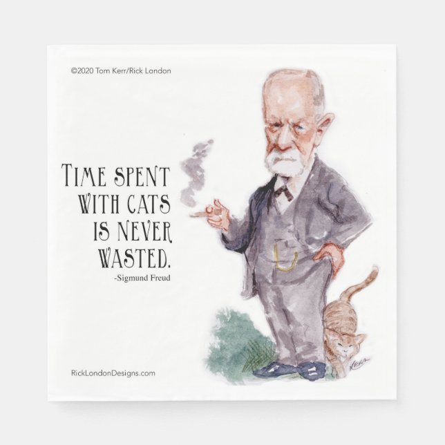 Freud & Quote About Cats Paper Napkin (Front)