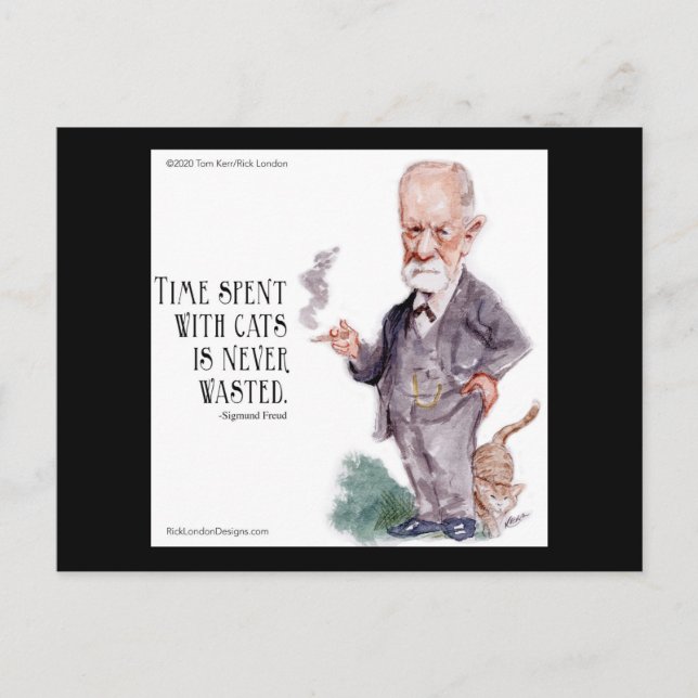 Freud & Quote About Cats Postcard (Front)