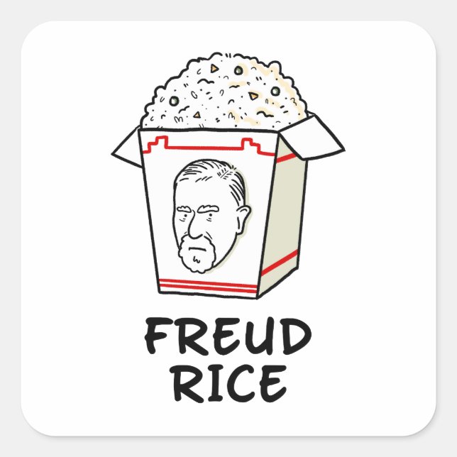 Freud Rice Philosophy Food Pun Sticker (Front)