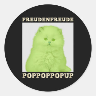 Freudenfreude Poppoppop Up Feline Lover Cat  Classic Round Sticker