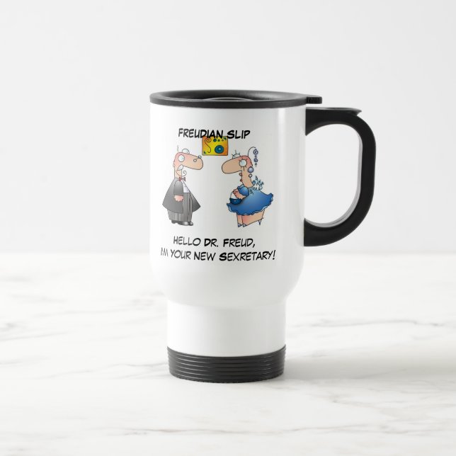 FREUDIAN SLIP by April McCallum Travel Mug (Right)