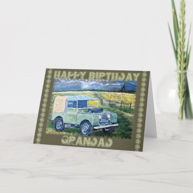 "FREYA" Birthday Greetings Card for Grandad. (Front)