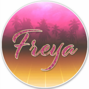 Freya First Name golden pink sticker sticker