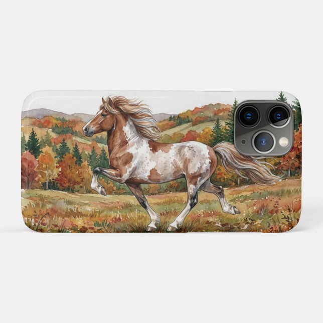 Freya Icelandic Horse in Autumn Forest Case-Mate iPhone Case (Back (Horizontal))